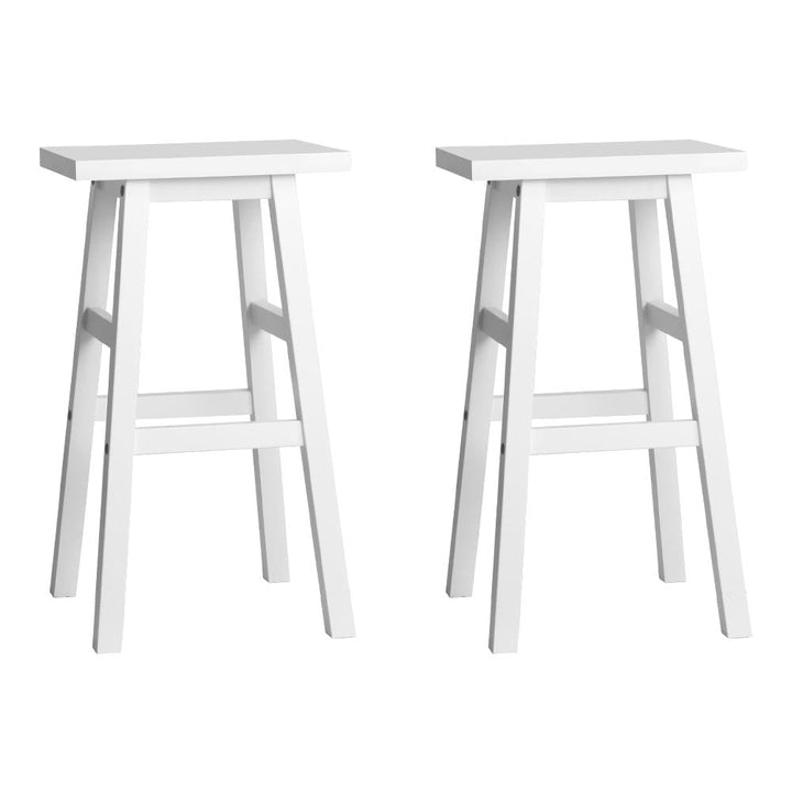 Artiss Bar Stools Kitchen Counter Stools Wooden Chairs White x2