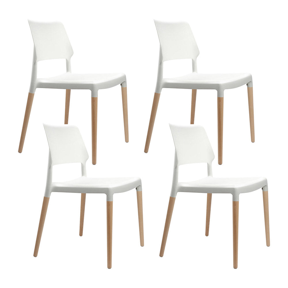 Elite Living Dining Chairs White Stackable Set of 4
