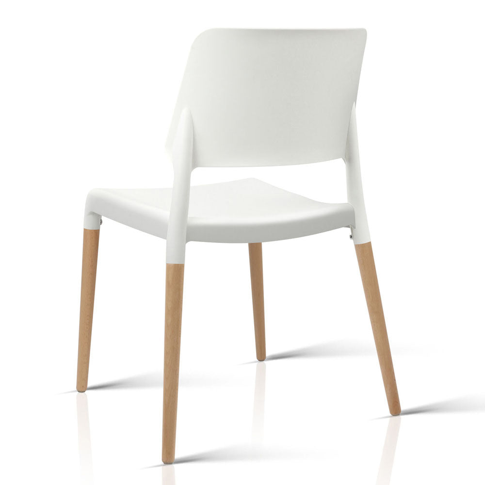 Elite Living Dining Chairs White Stackable Set of 4