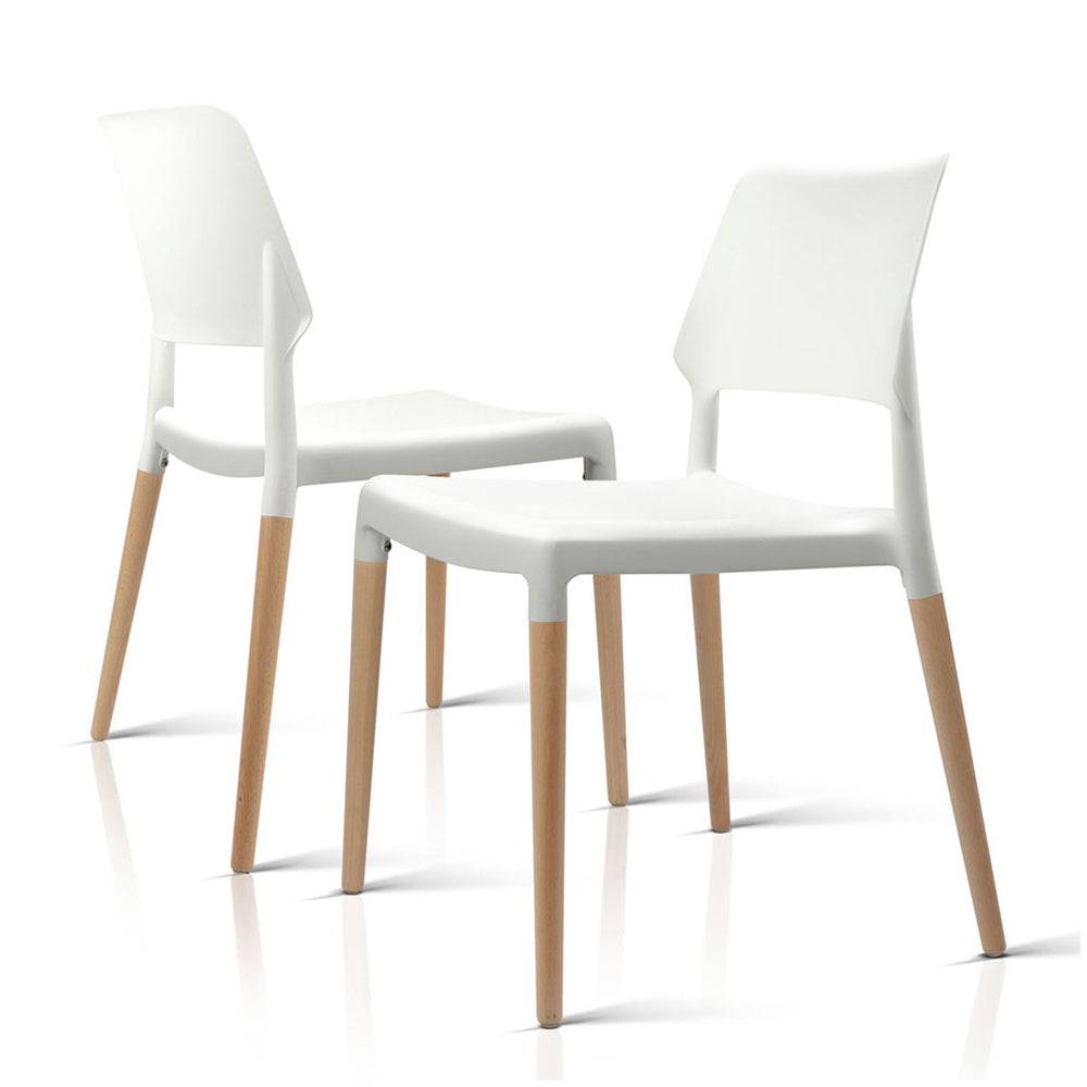 Elite Living Dining Chairs White Stackable Set of 4