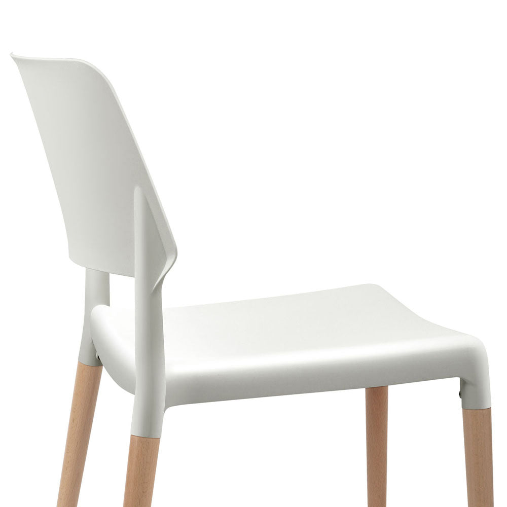 Elite Living Dining Chairs White Stackable Set of 4
