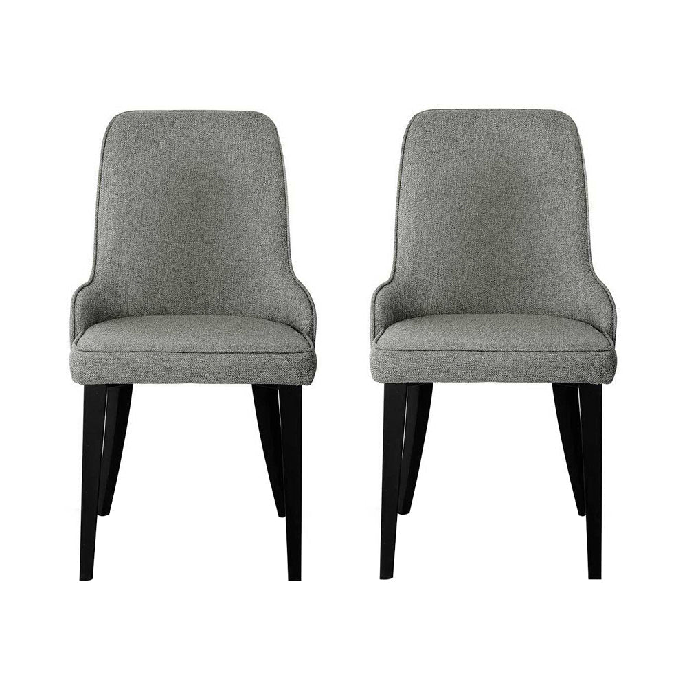 Artiss Dining Chairs Fabric Grey Set of 2 Domus