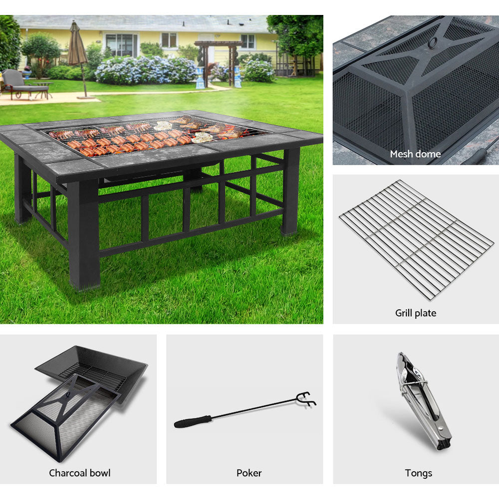 Brunswick 2 in 1 Fire Pit BBQ Grill Table