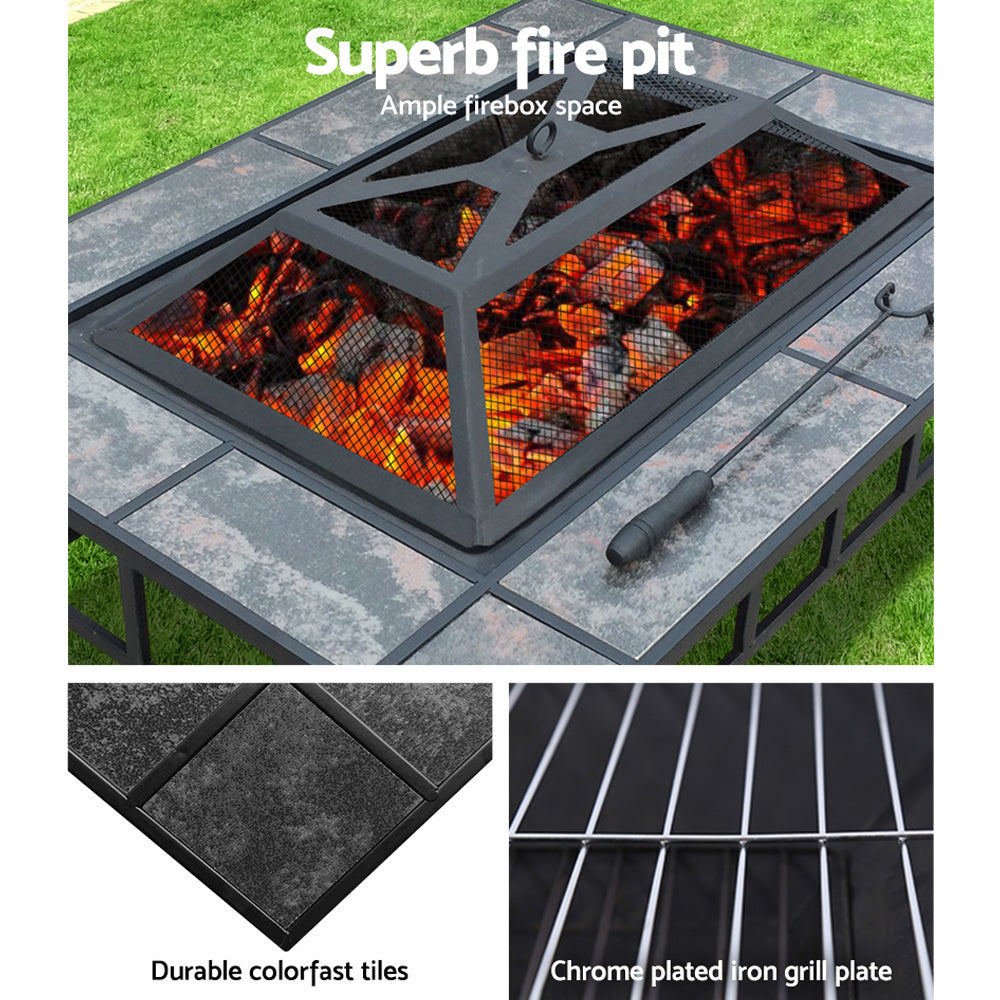 Brunswick 2 in 1 Fire Pit BBQ Grill Table