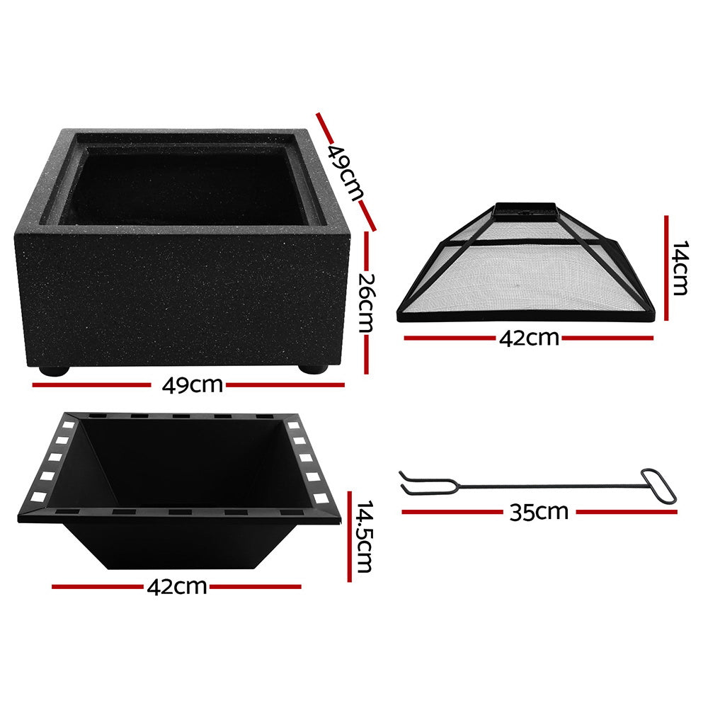 Brunswick Outdoor Square Fire Pit Table