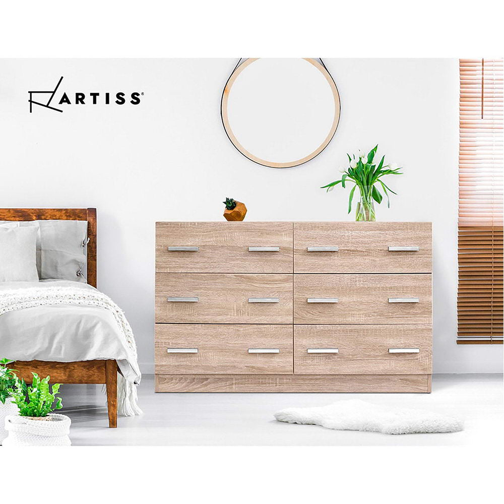 Artiss 6 Chest of Drawers - VEDA Oak