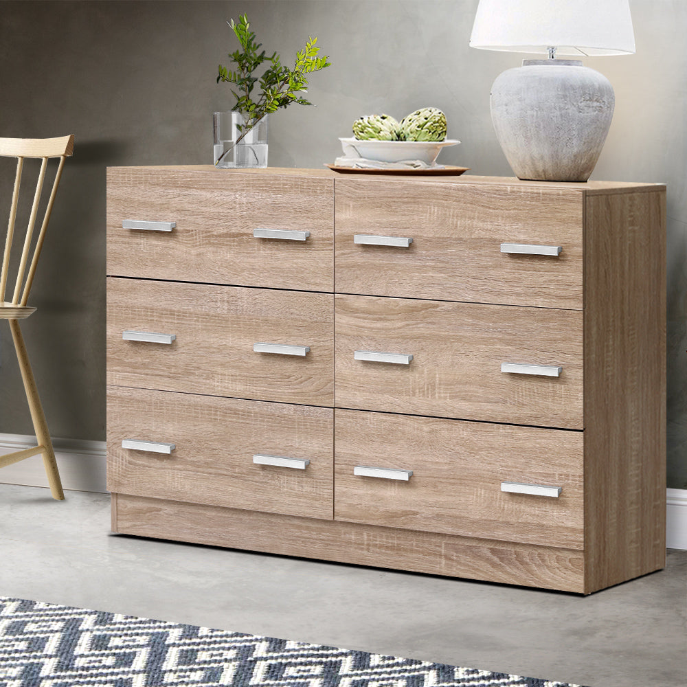 Artiss 6 Chest of Drawers - VEDA Oak