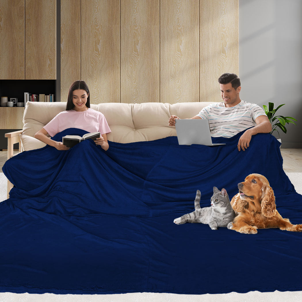 Wynn Throw Soft Blanket 3x3M Large Oversized - Navy