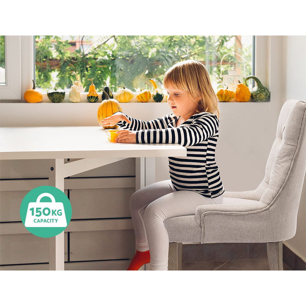 Artiss Set of 2 Dining Chair Beige CAYES French Provincial  Wooden Fabric Retro Cafe