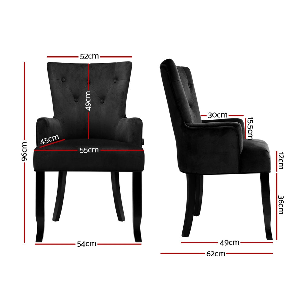 Elite Living Dining Chair Velvet Black French Cayes