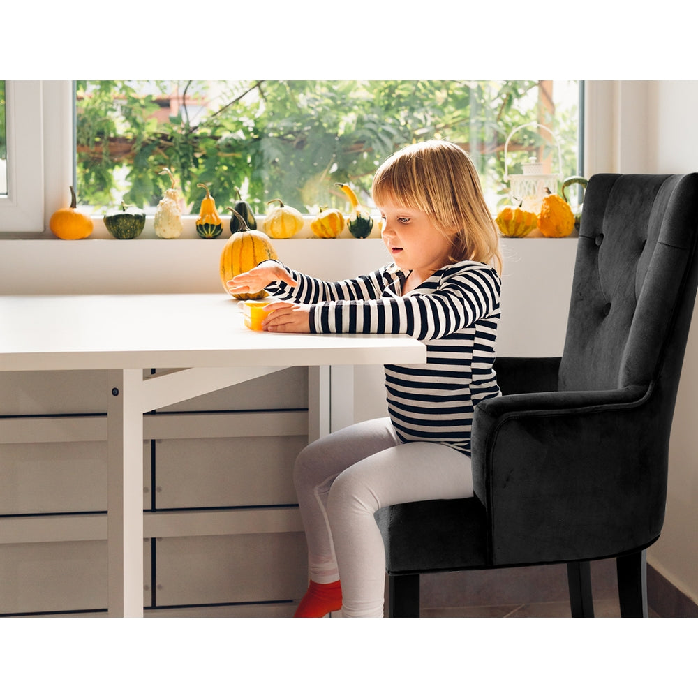 Elite Living Dining Chair Velvet Black French Cayes