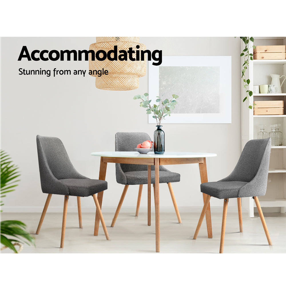 Elite Living Dining Chairs Fabric Grey Set of 2 Kalmar