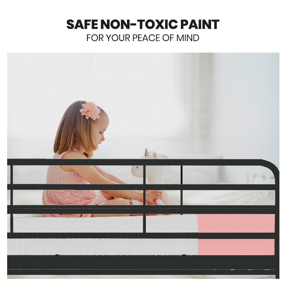 King Single Size Slumber 2in1 Metal Bunk Bed Frame, with Modular Design, Dark Matte Grey