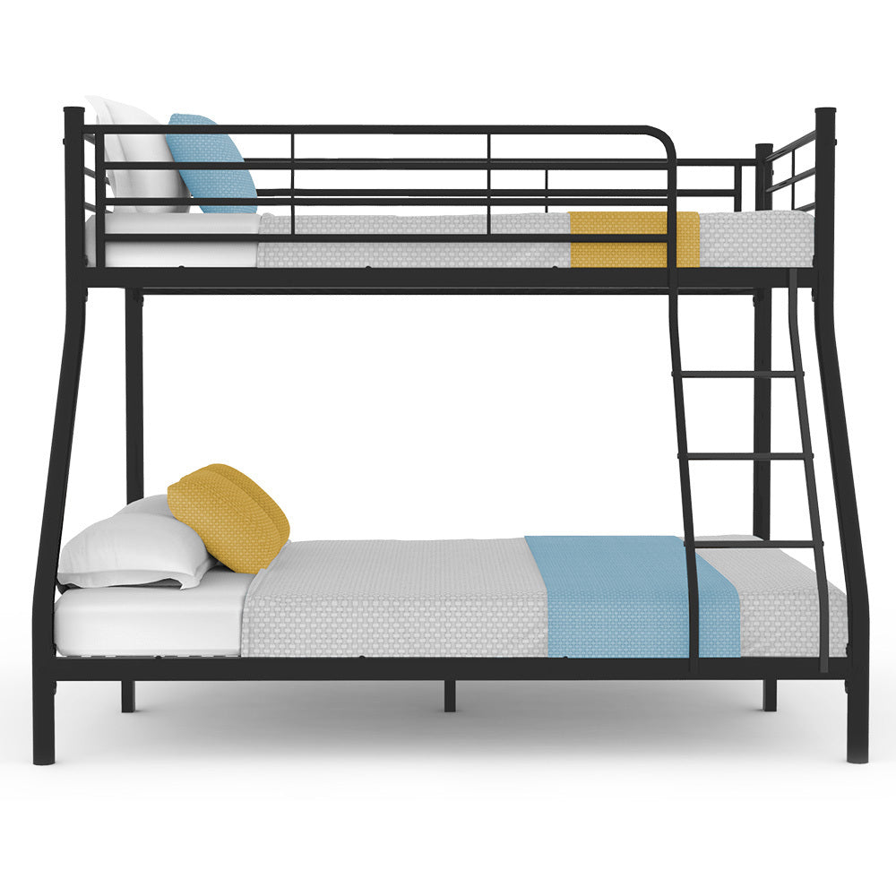 Single Size Slumber Metal over Double Bunk Bed Frame, Dark Matte Grey