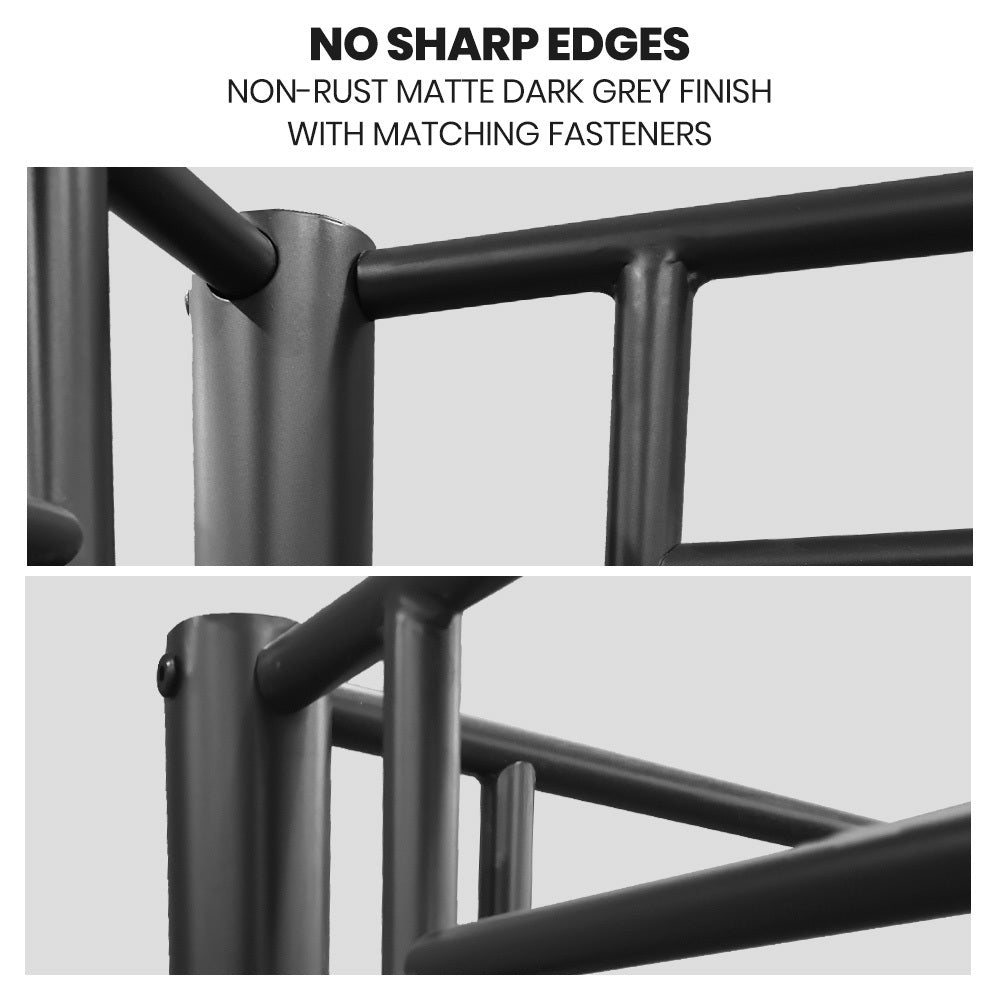 Single Size Slumber Metal over Double Bunk Bed Frame, Dark Matte Grey