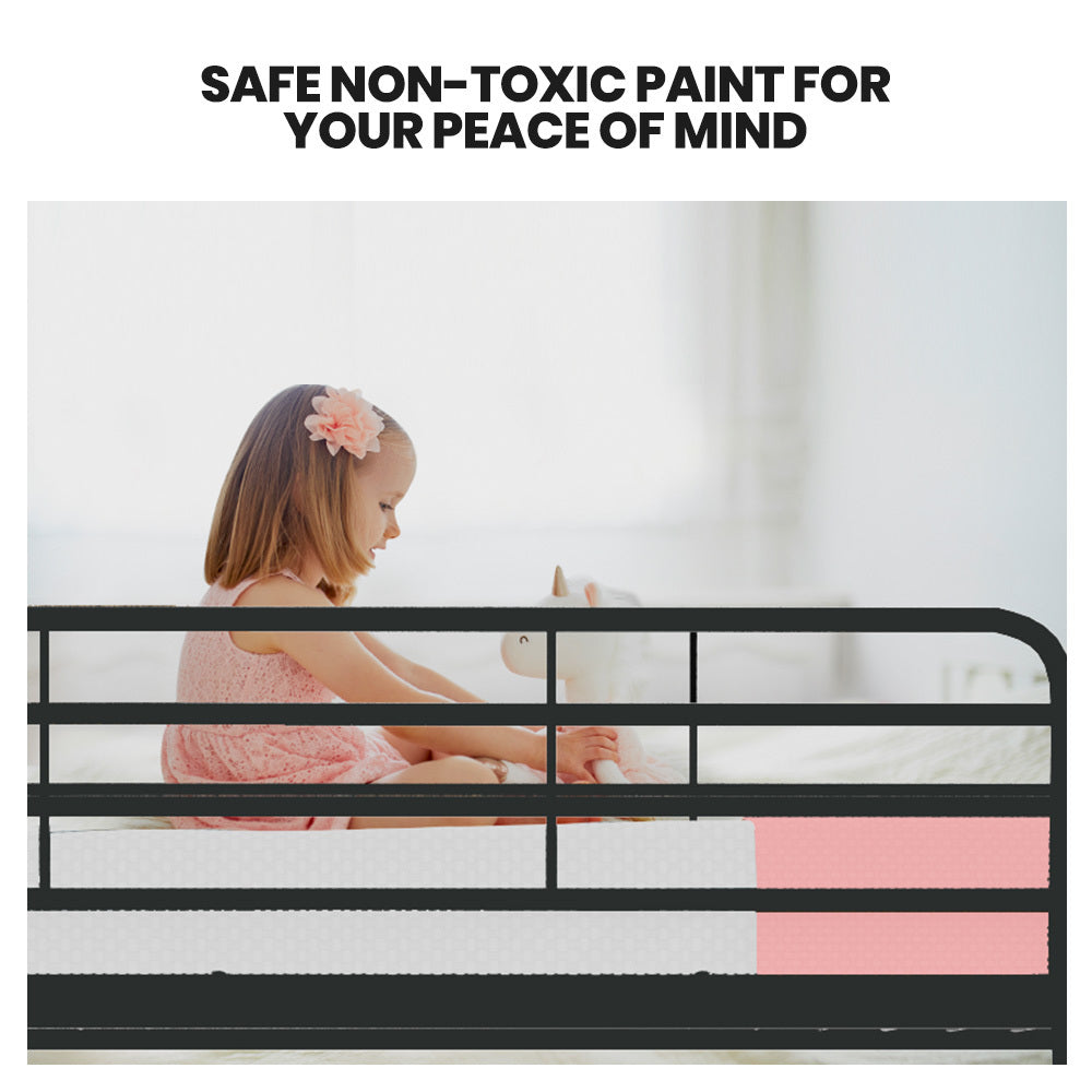 Single Size Slumber Metal over Double Bunk Bed Frame, Dark Matte Grey