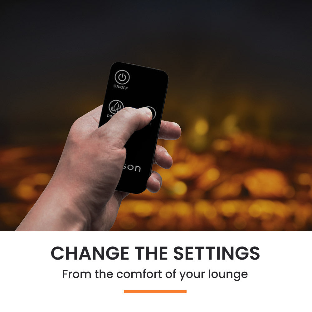 65cm Electric Fireplace Heater Wall Mounted 1800W Stove with Log Flame Effect