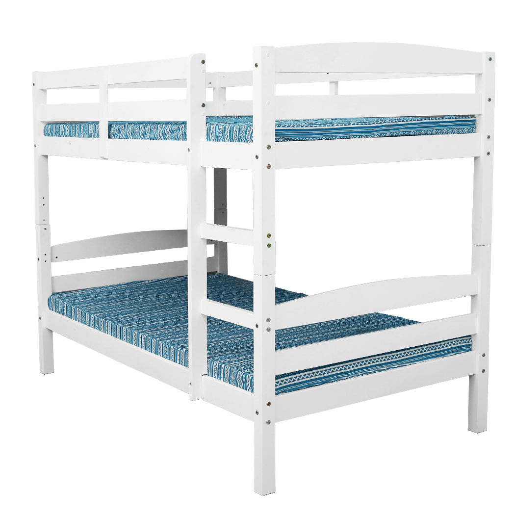 Single Size Slumber Bunk Bed Frame Wooden Kids Timber PIne Wood Loft Children Bedroom Furniture