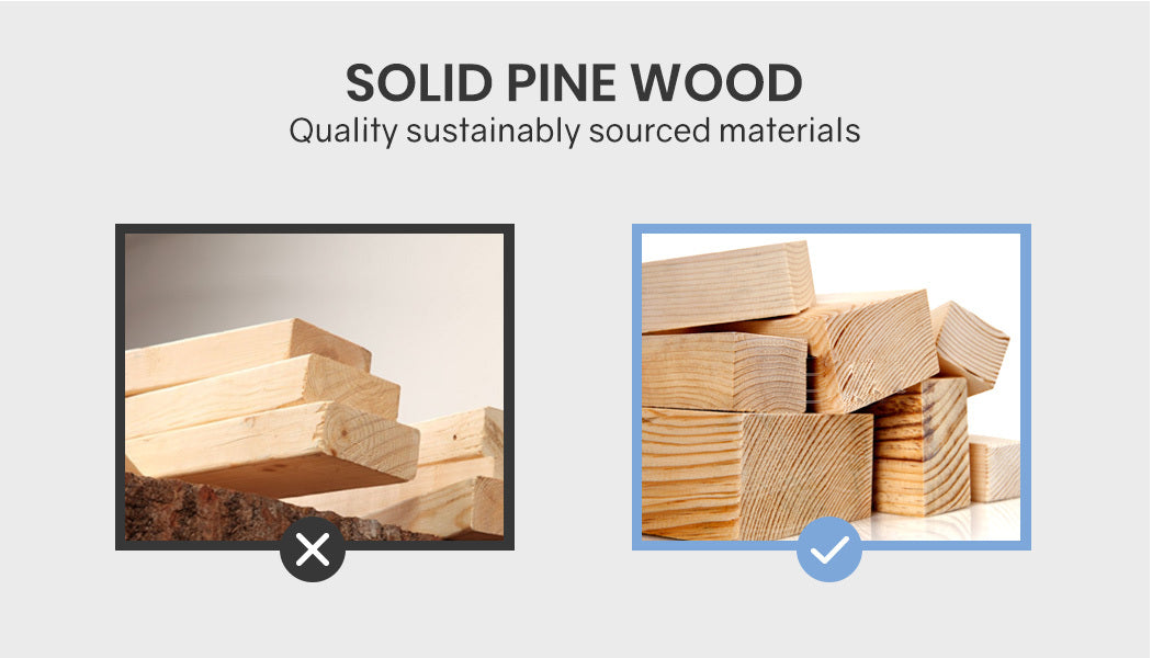 Single Size Slumber Bunk Bed Frame Wooden Kids Timber PIne Wood Loft Children Bedroom Furniture