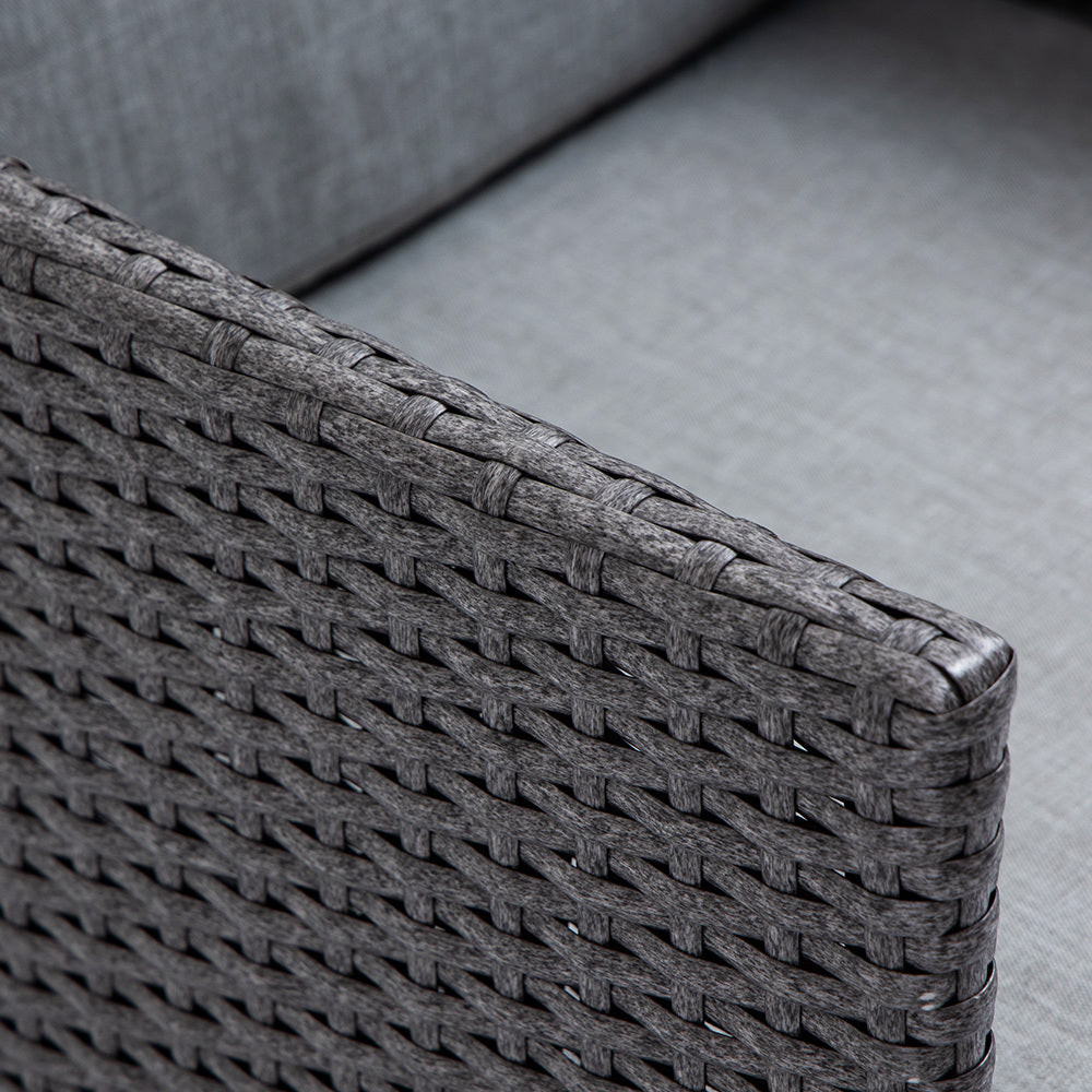 Outdoor Dining Table 5 Piece Furniture Wicker Set, Grey