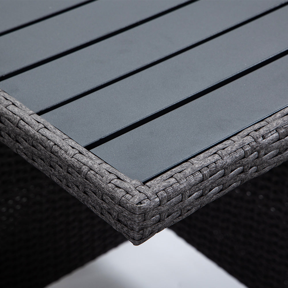 Outdoor Dining Table 5 Piece Furniture Wicker Set, Grey