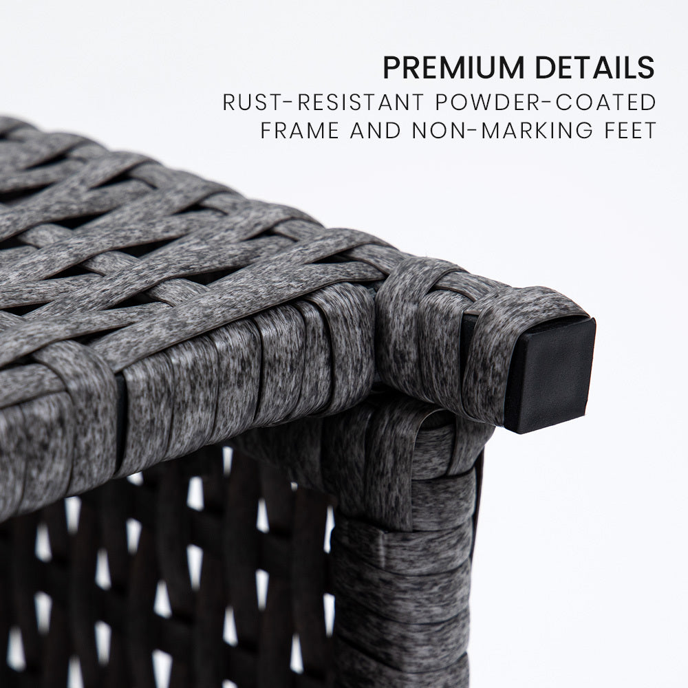 Outdoor Dining Table 5 Piece Furniture Wicker Set, Grey