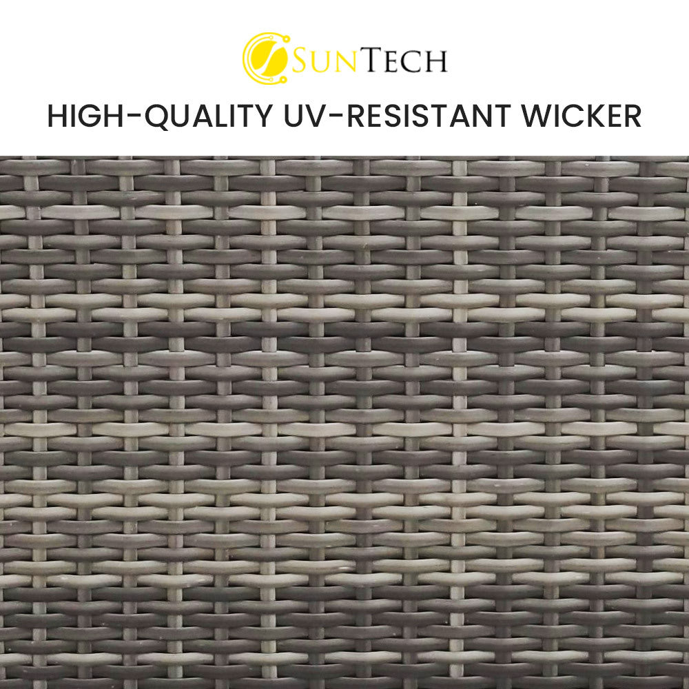 3 Seater Modular Outdoor Lounge Setting incl. Ottoman, Grey