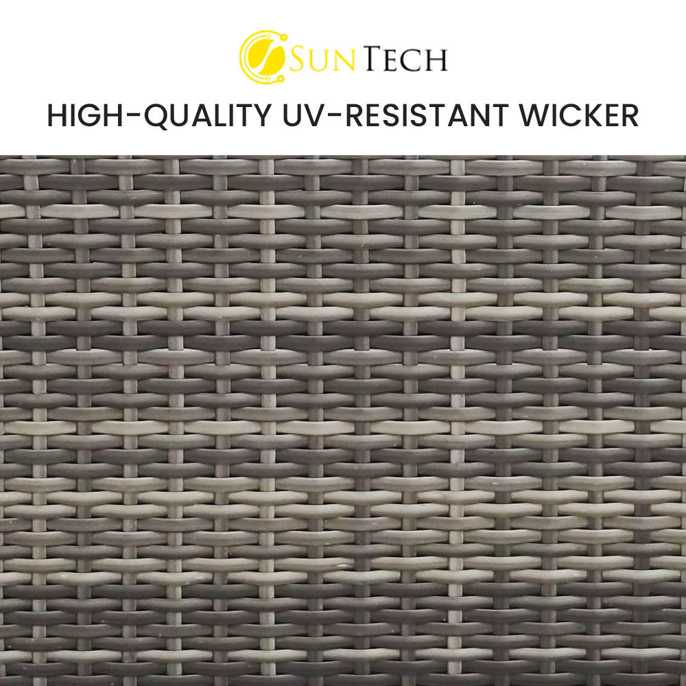 4 Piece 3 Seater Modular Outdoor Lounge Setting incl. Coffee Table, Ottoman, Grey