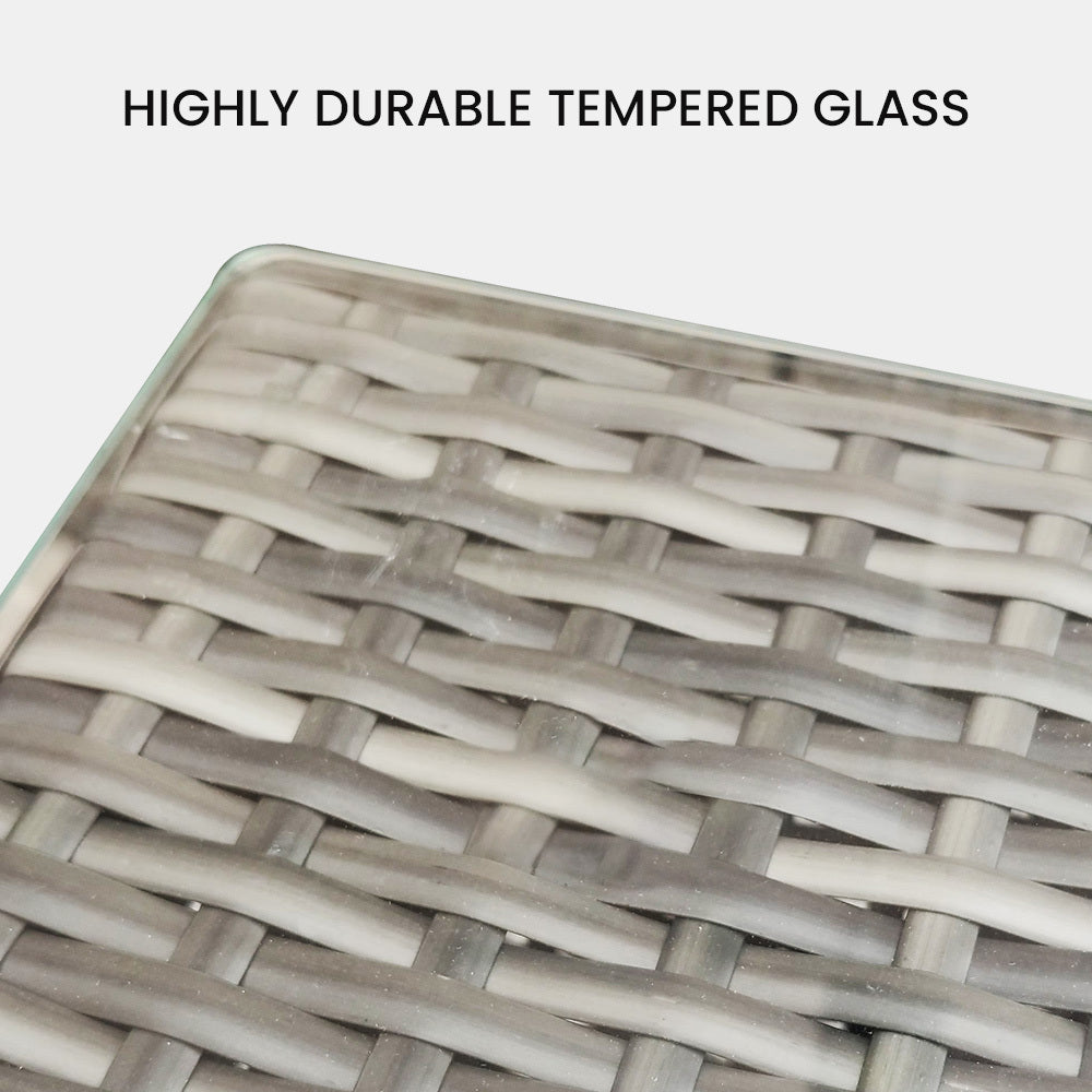 4 Piece 3 Seater Modular Outdoor Lounge Setting incl. Coffee Table, Ottoman, Grey