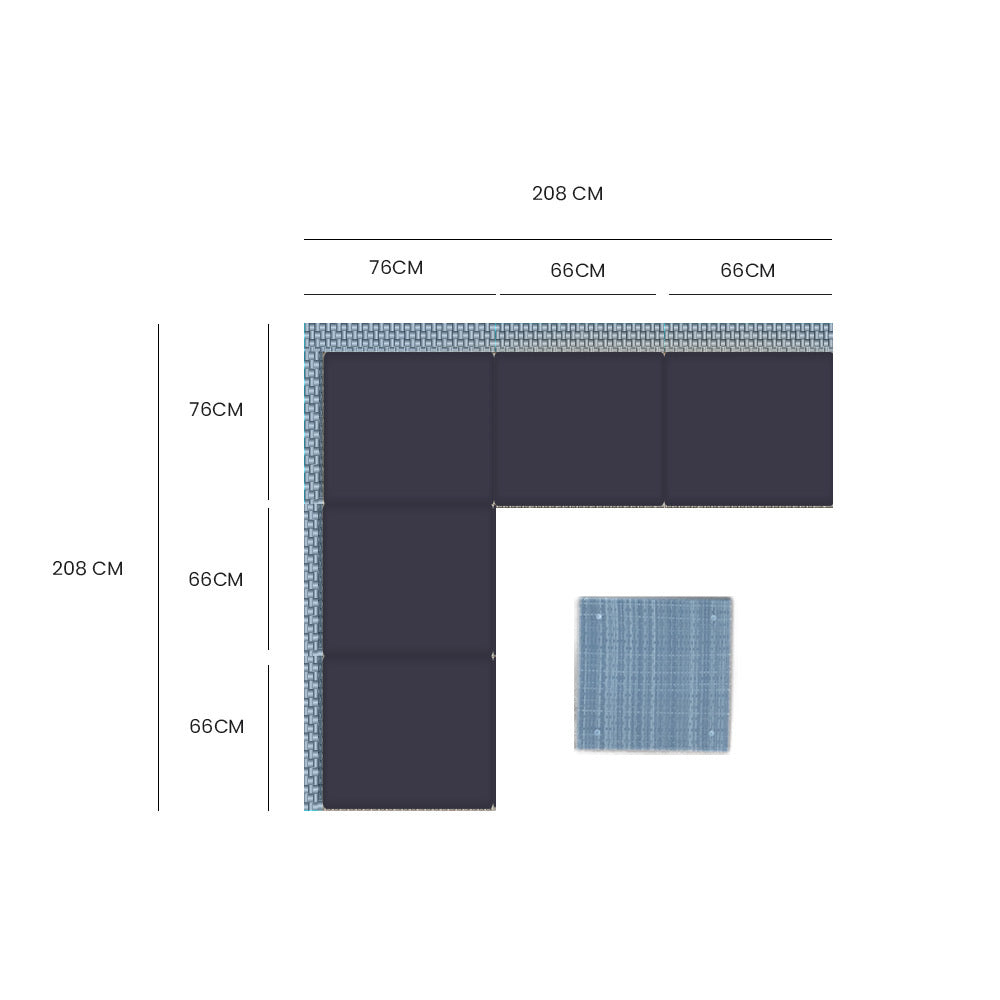 5 Seater Modular Outdoor Setting Lounge with Coffee Table, Grey