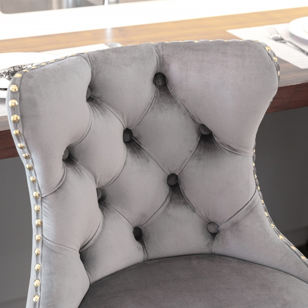 2x Height Adjustable Velvet Swivel Bar Stools