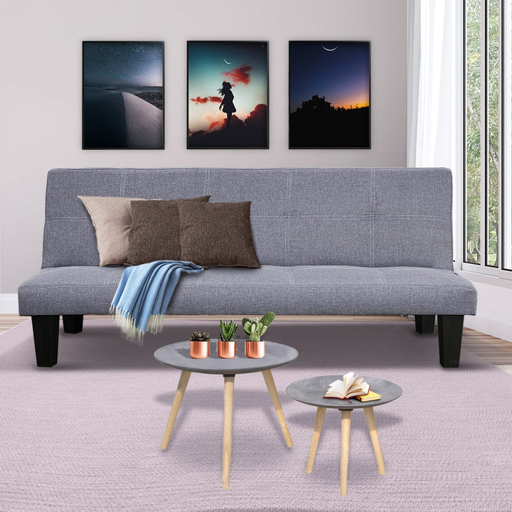 2 Seat Sofa Bed Lounge Couch Futon Furniture Seat Adjustable Suite Dark Grey