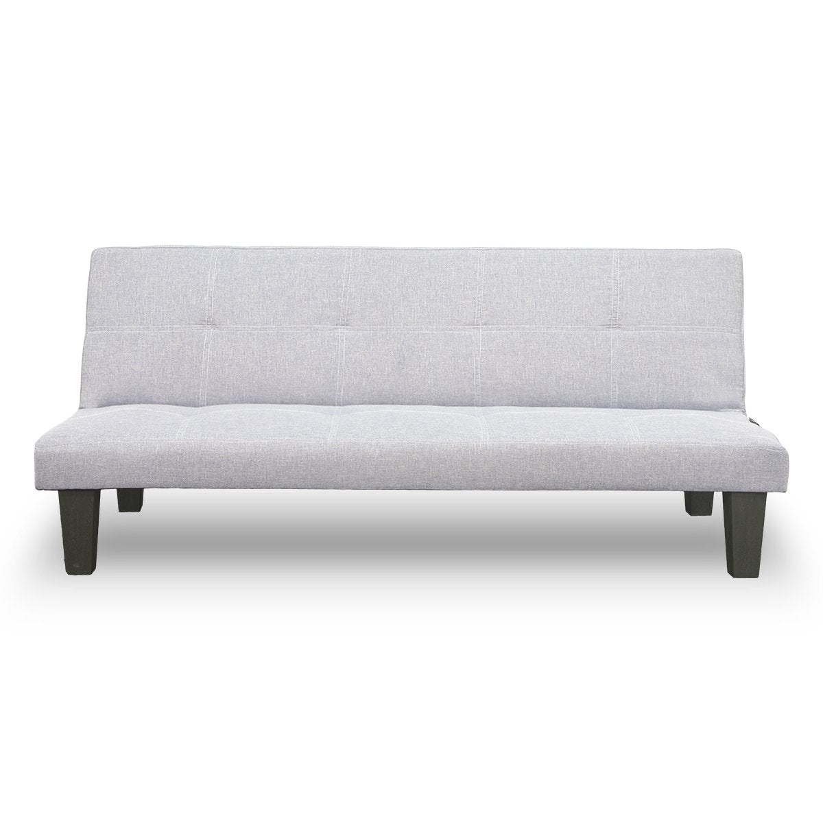 Linen Sofa Bed Lounge Couch Futon Furniture Seat Adjustable Suite Wood 2 Seater Light Grey