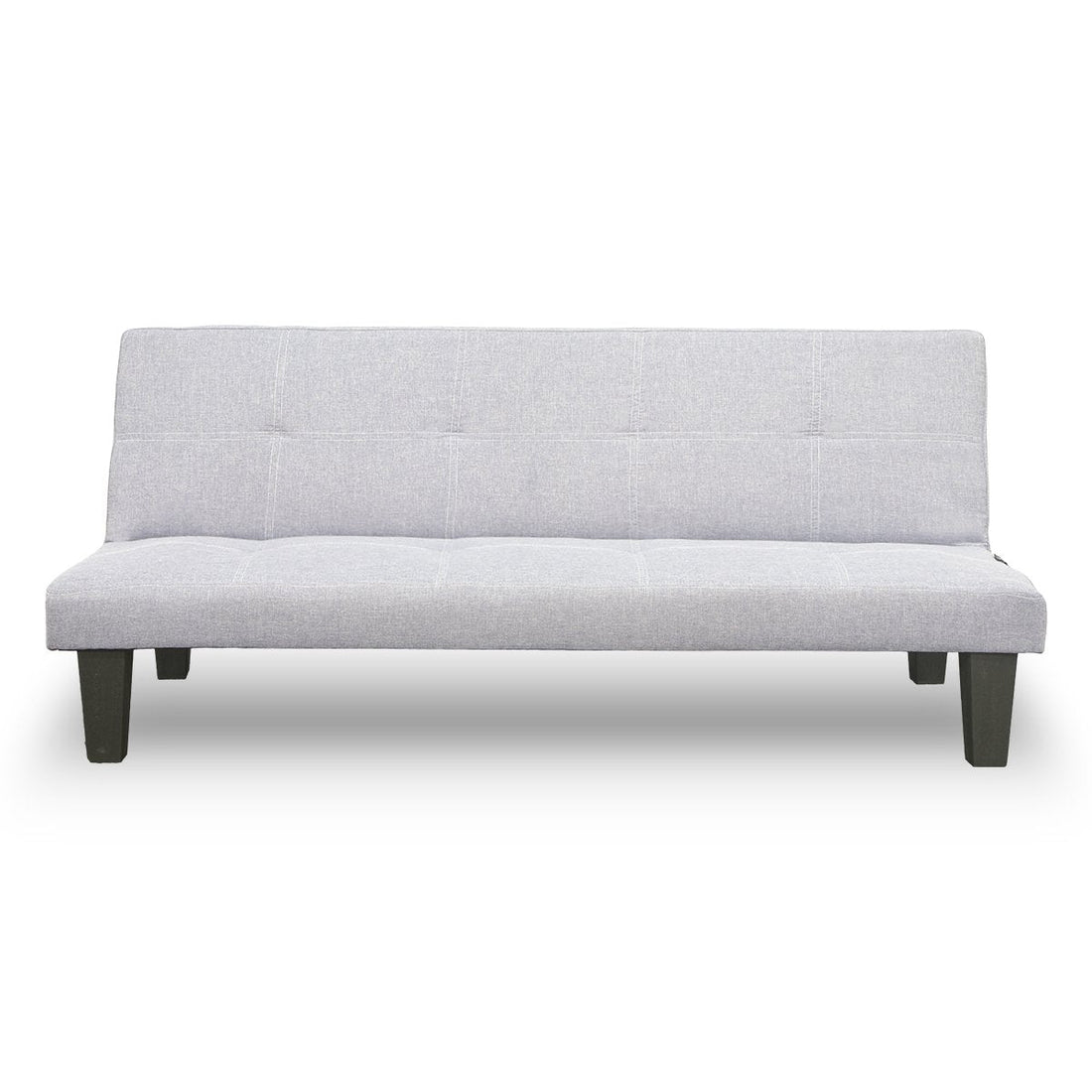 Linen Sofa Bed Lounge Couch Futon Furniture Seat Adjustable Suite Wood 2 Seater Light Grey