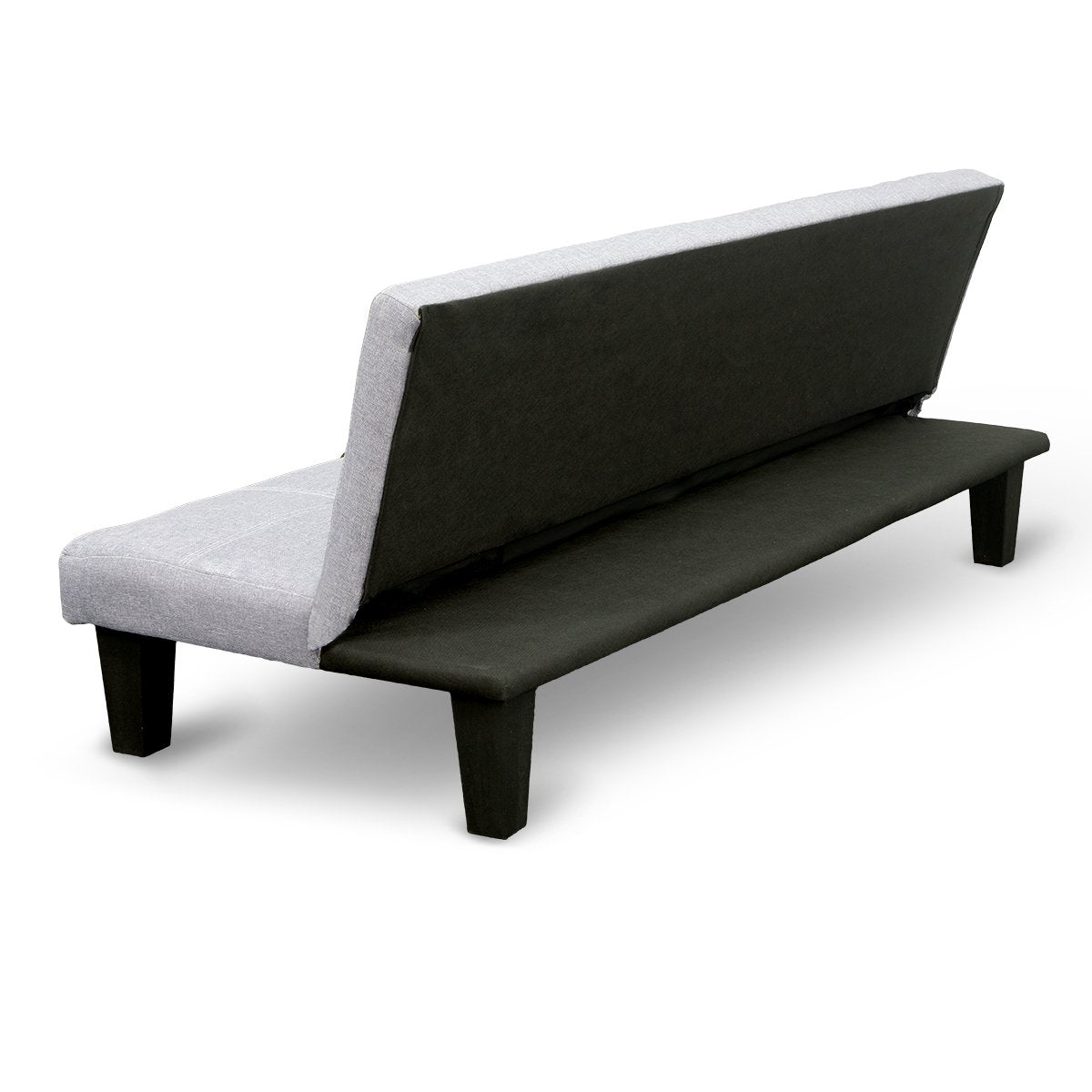 Linen Sofa Bed Lounge Couch Futon Furniture Seat Adjustable Suite Wood 2 Seater Light Grey