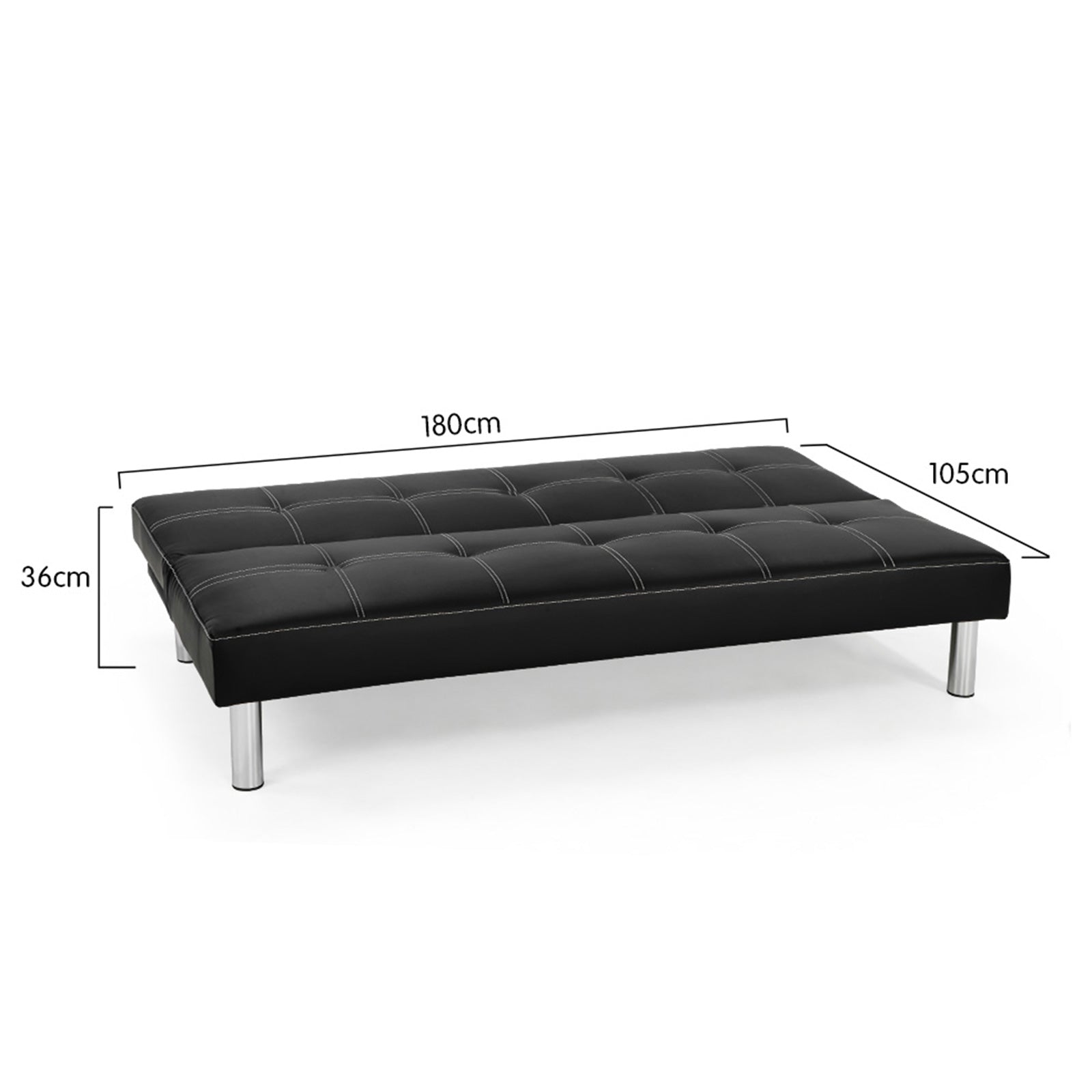 2 Seat Chelsea Sofa Bed Faux Leather Lounge Couch Futon Furniture Modular Suite