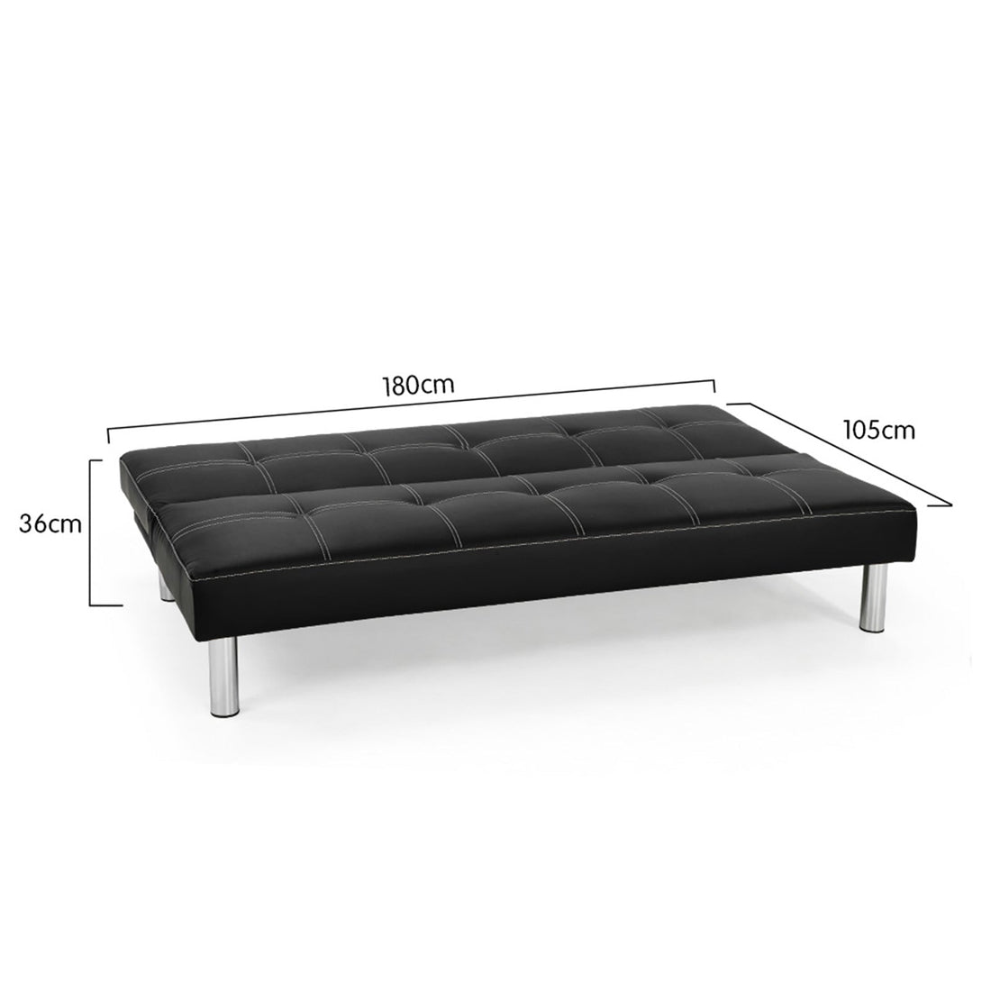 2 Seat Chelsea Sofa Bed Faux Leather Lounge Couch Futon Furniture Modular Suite