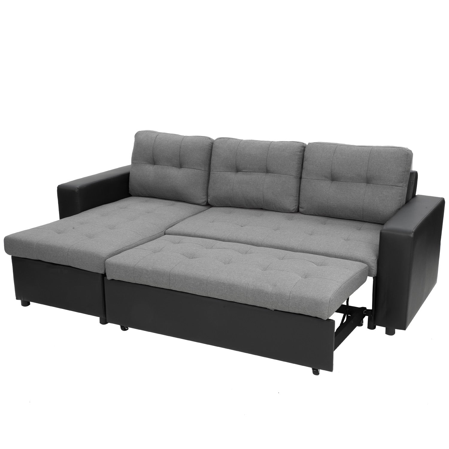 3 Seat Corner Sofa Linen Lounge Couch L-shaped Modular Furniture Home Chaise Grey