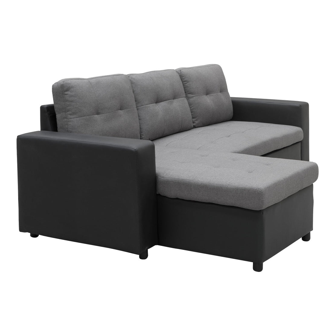3 Seat Corner Sofa Linen Lounge Couch L-shaped Modular Furniture Home Chaise Grey