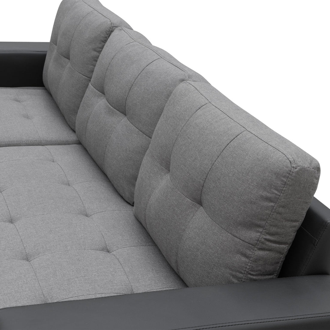 3 Seat Corner Sofa Linen Lounge Couch L-shaped Modular Furniture Home Chaise Grey