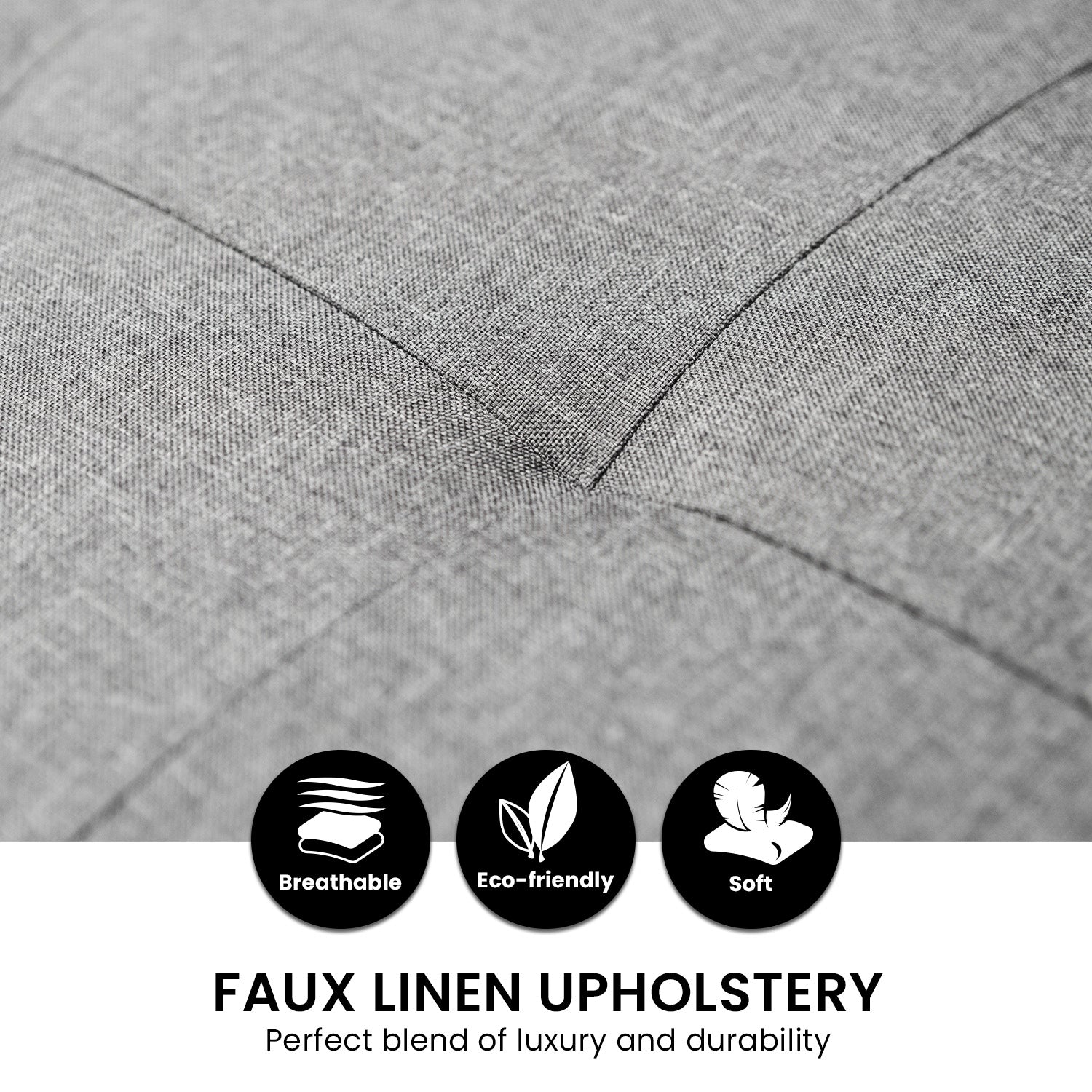 3 Seat Corner Sofa Linen Lounge Couch L-shaped Modular Furniture Home Chaise Grey