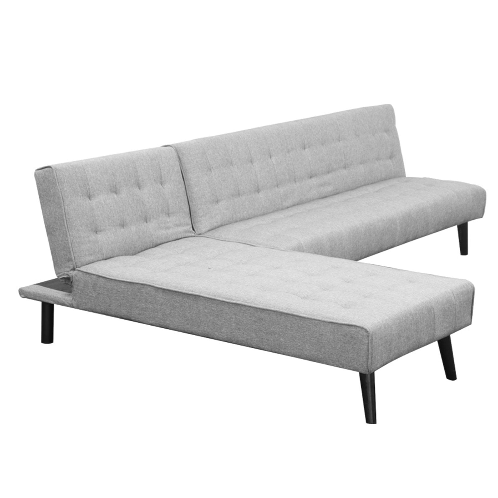 3-seater Corner Sofa Bed With Lounge Chaise Couch Furniture Light Grey