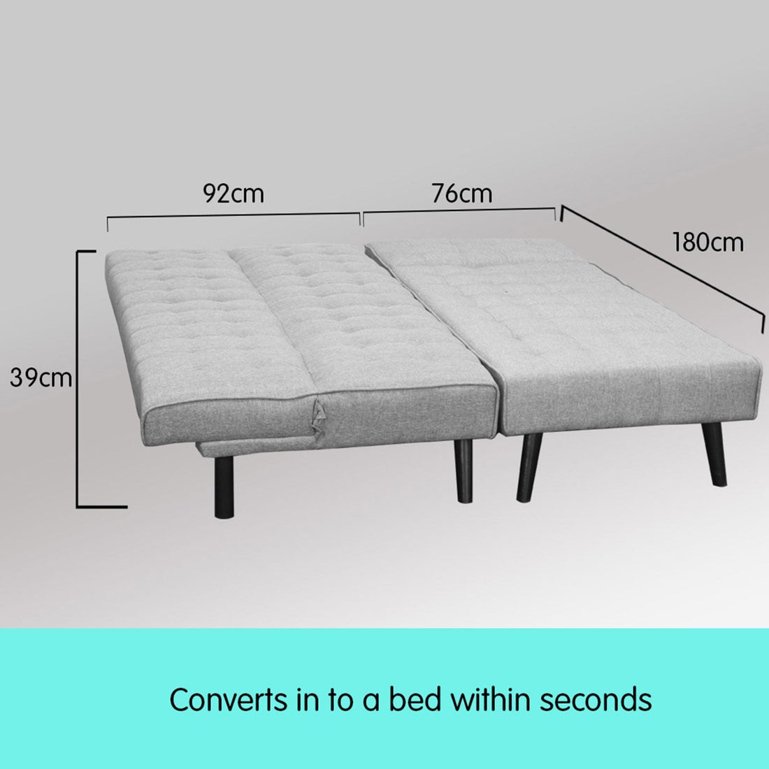 3-seater Corner Sofa Bed With Lounge Chaise Couch Furniture Light Grey