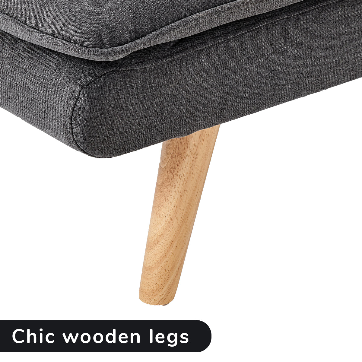 3 Seater Linen Sofa Bed Couch Lounge Futon - Dark Grey