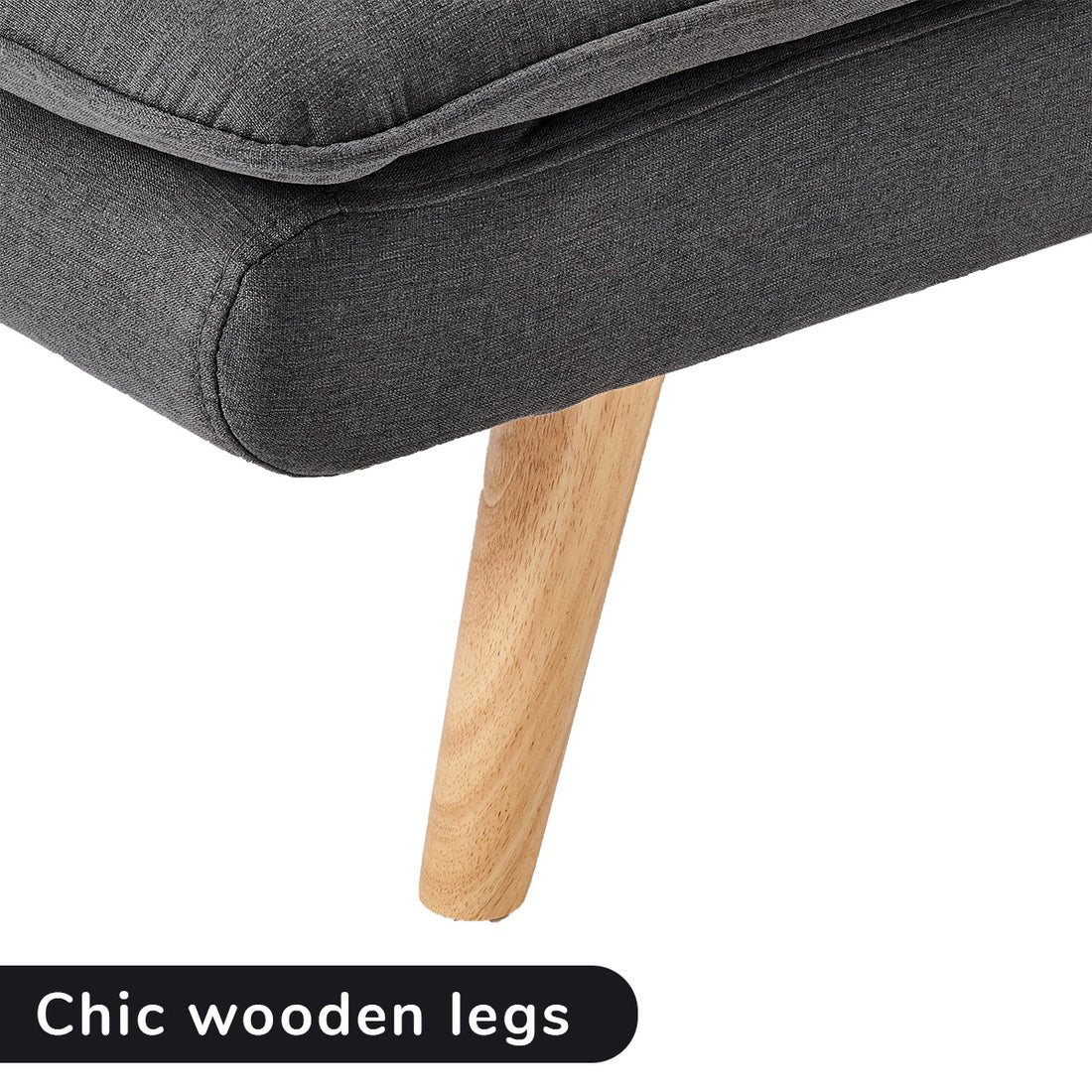 3 Seater Linen Sofa Bed Couch Lounge Futon - Dark Grey