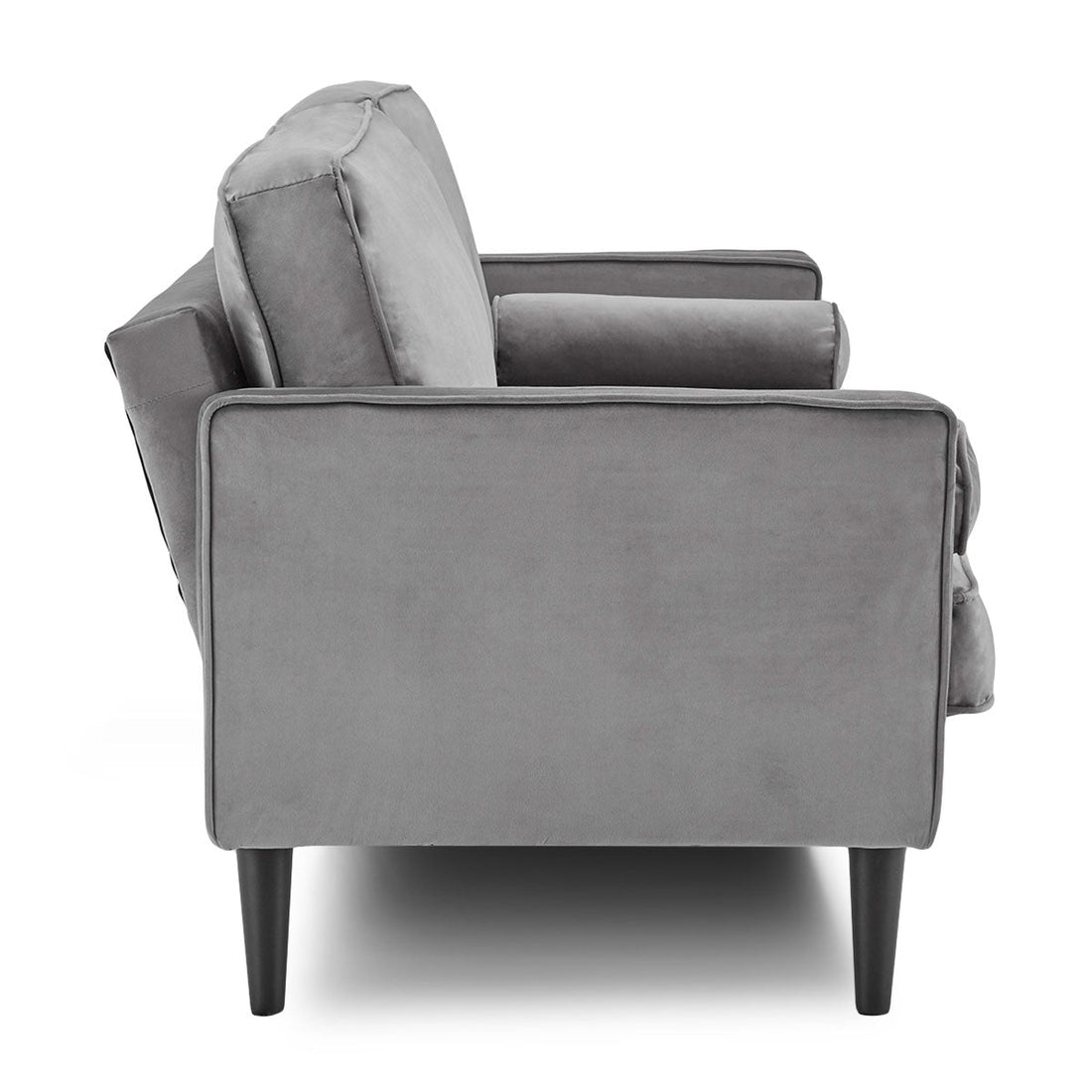 Faux Velvet Sofa Bed Couch Furniture Lounge Suite Seat Grey