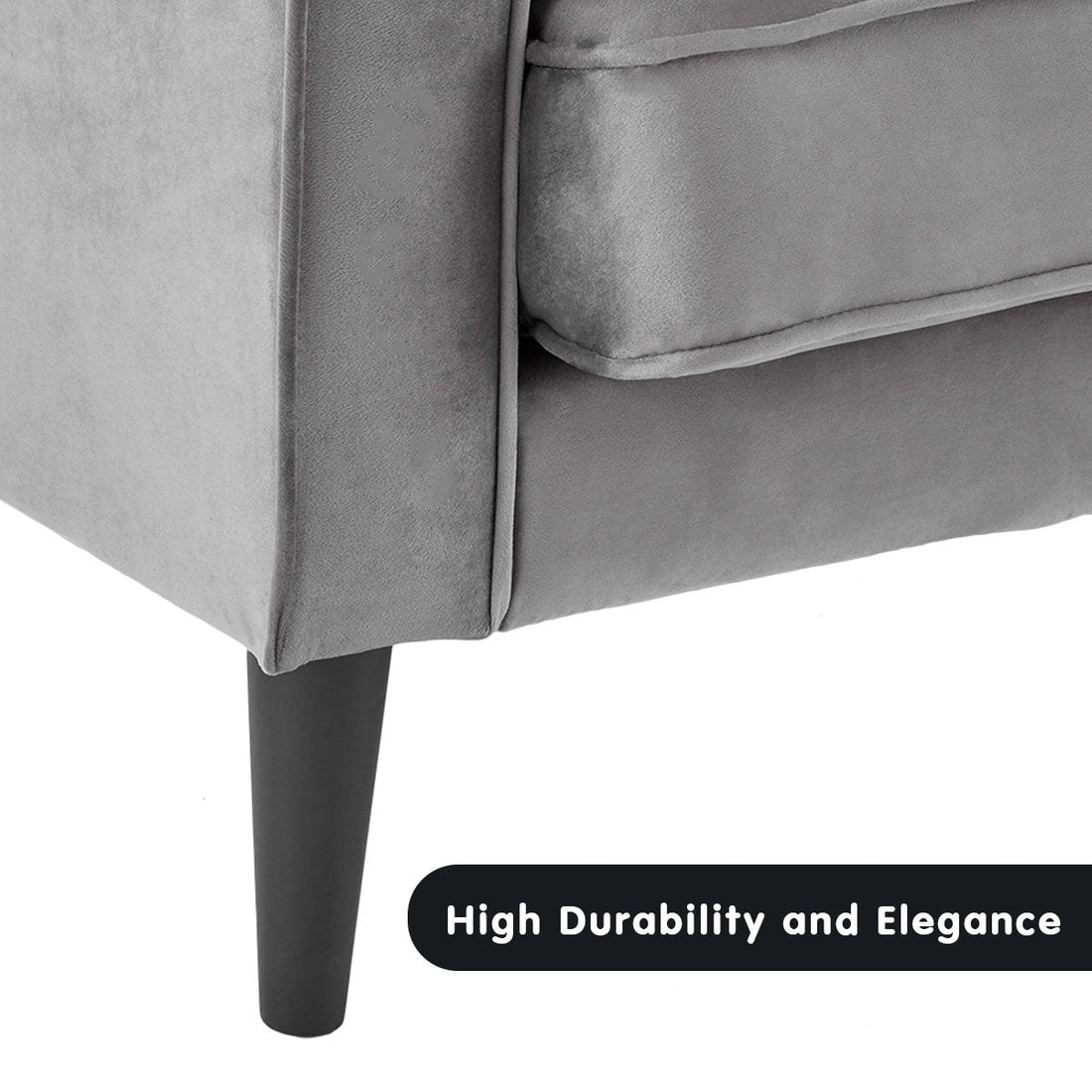 Faux Velvet Sofa Bed Couch Furniture Lounge Suite Seat Grey