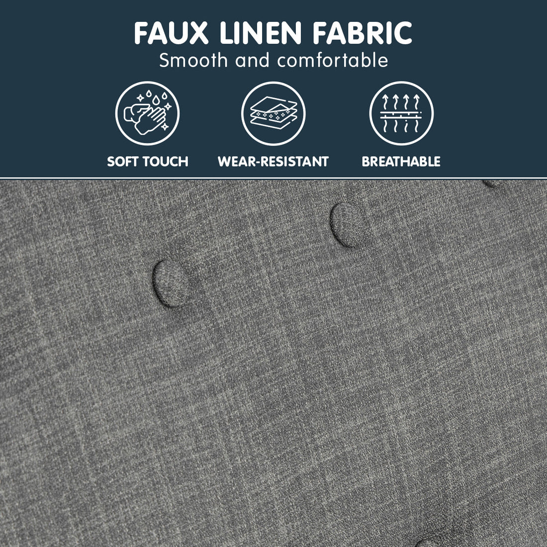 Linen Corner Sofa Couch Lounge L-shaped with Chaise - Dark Grey