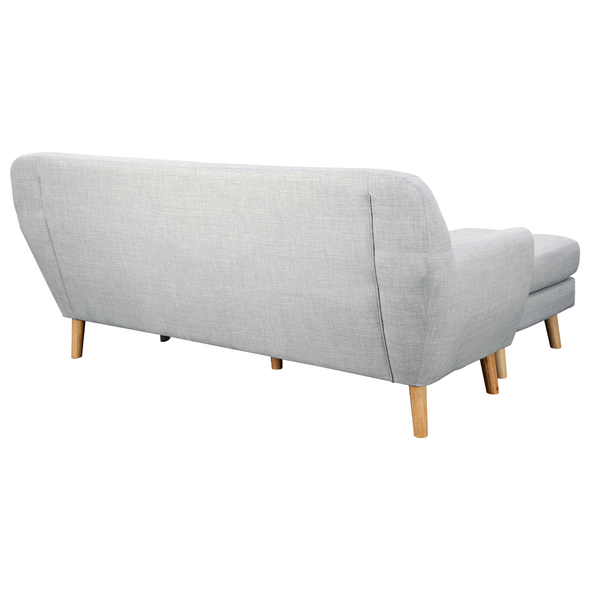 Linen Corner Sofa Lounge L-shaped w/ Chaise Light Grey