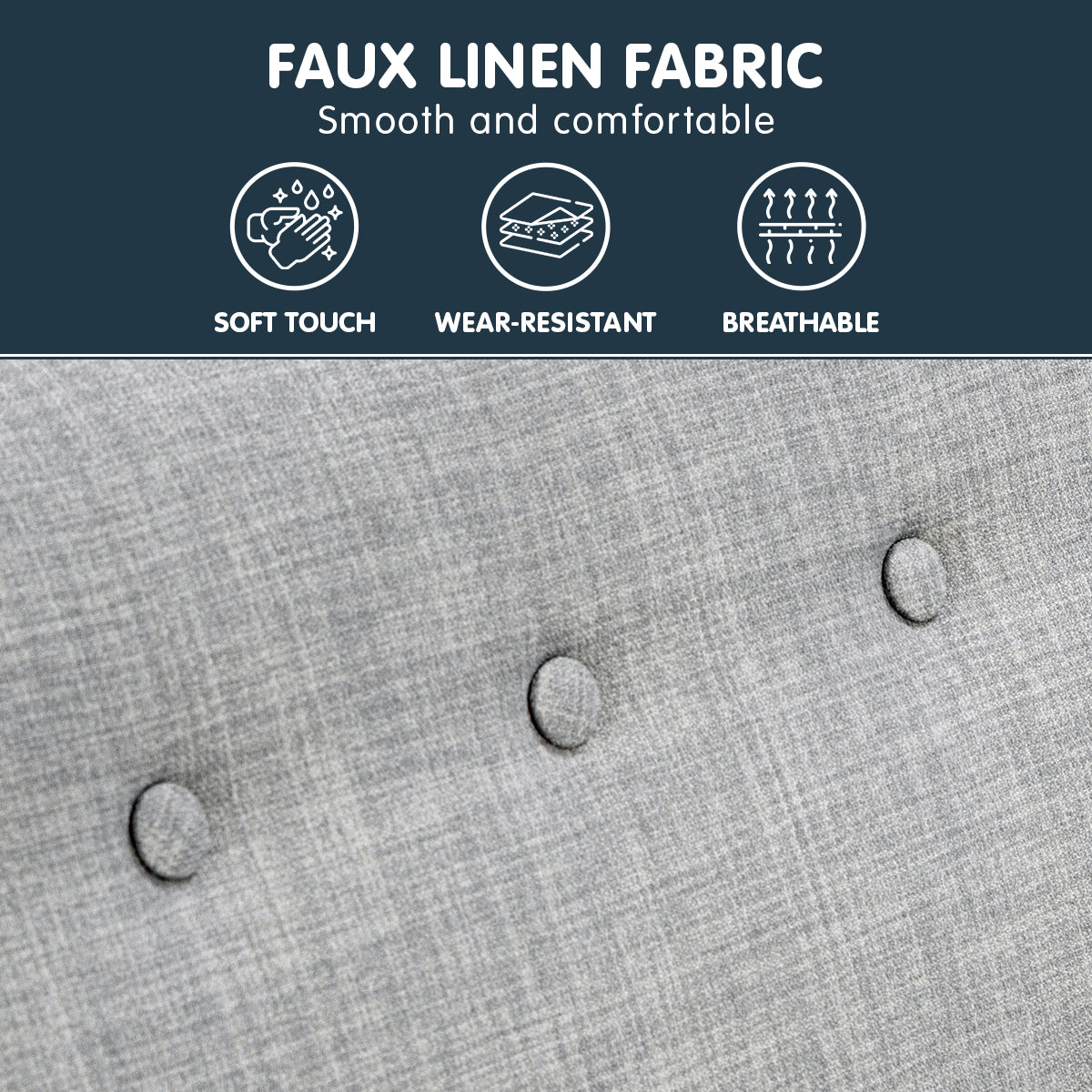 Linen Corner Sofa Lounge L-shaped w/ Chaise Light Grey